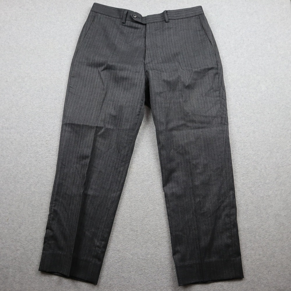 Jos. A. Bank Dress Pants Mens 32 1905 Collection Gray Herringbone Suit Slacks